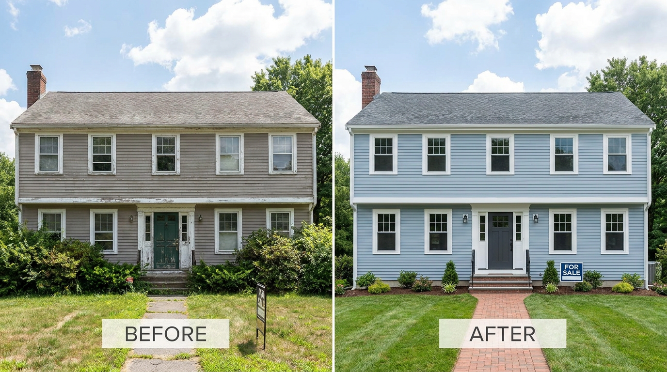 Exterior Paint Curb Appeal Before Selling Exterior paint improving curb appeal before selling a Connecticut home