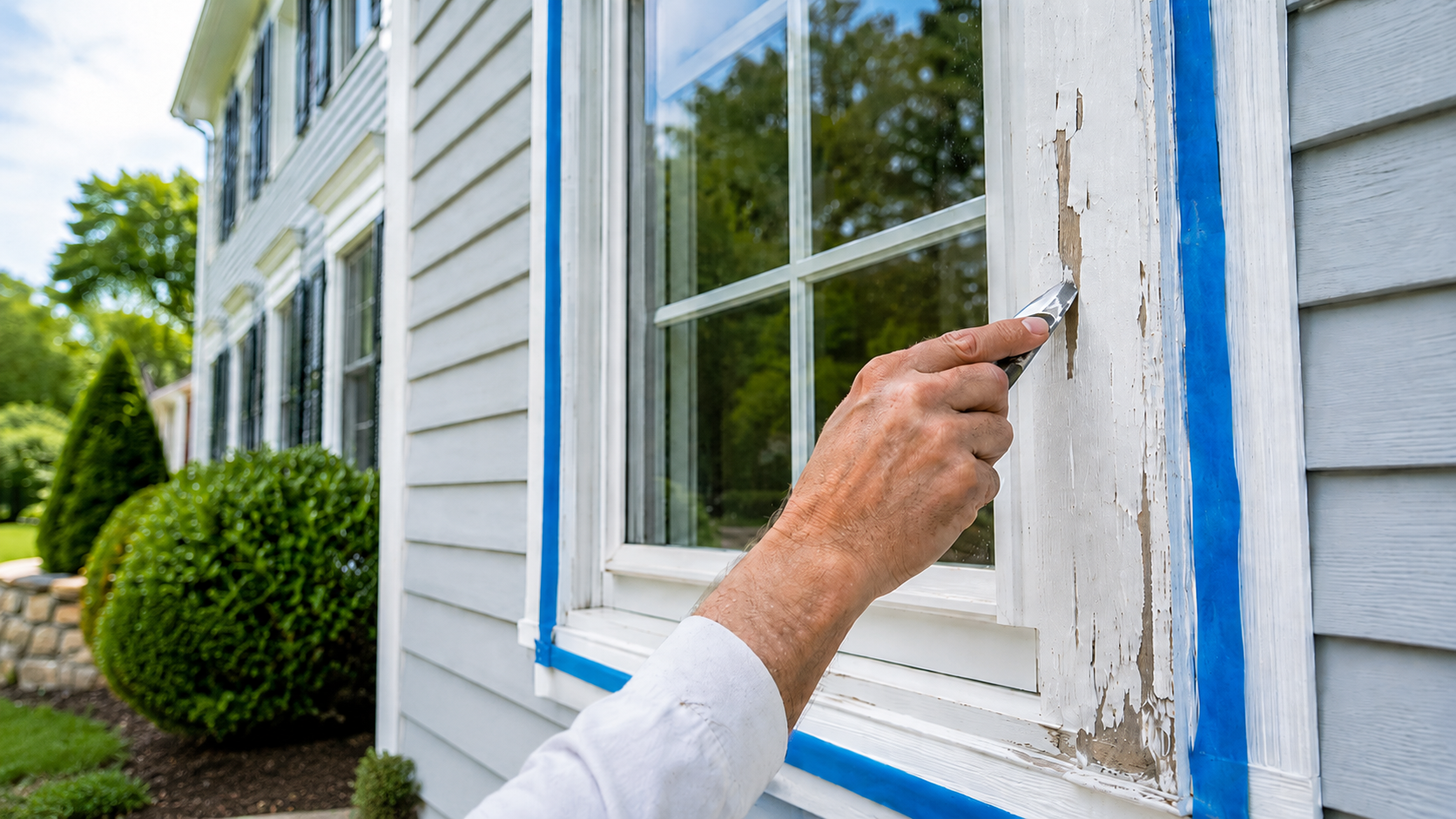 Exterior Trim Preparation Affecting House Painting Timeline Exterior trim preparation showing why prep affects house painting timelines